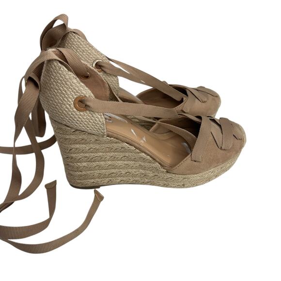 INC International Concepts Merryy Espadrille Wedges Size 8.5 Dark Almond Tan EUC - Picture 7 of 14